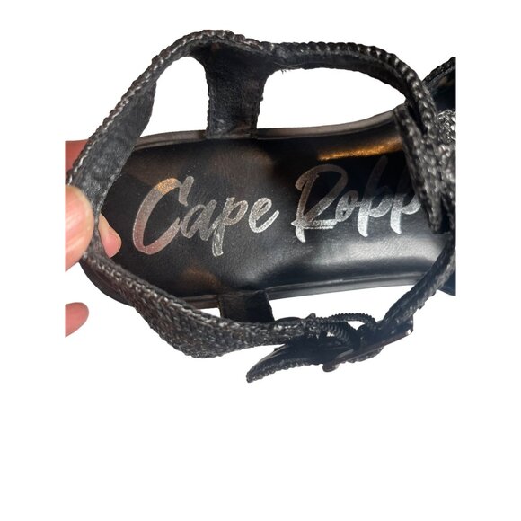 New Cape Robbin Modestia Chunky Black Woven Strap Sandals Women's Size 8 - Picture 8 of 9